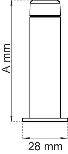 Dørstop 2890 Rustfri 75 mm