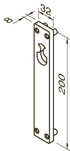 Schmales Profil langes Schild Rokoko