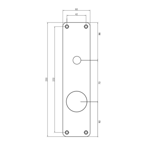 Lockit lång skylt set 1208 slipad rsf. t / 5250 låshus