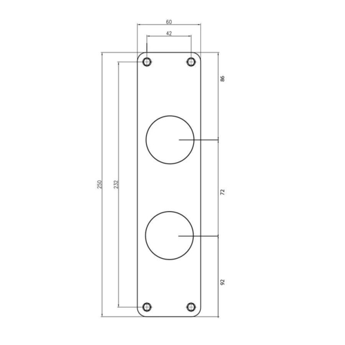 Lockit lång skylt set 1209 slipad rsf. t / 5250 låshus