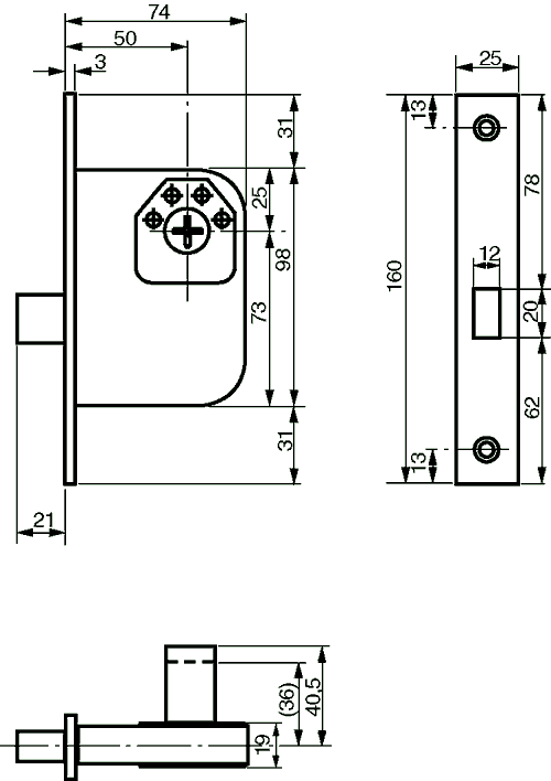 8788 låsekasse med slutblik