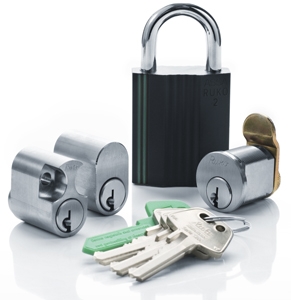 Sampak D12 med hoveddørsylindere (dobbel), postkassesylinder og hengelås