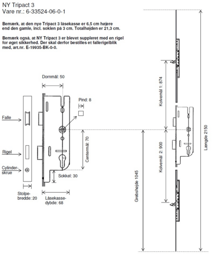 Ferco stanglås Tripact 3-20mm. NY MODELL