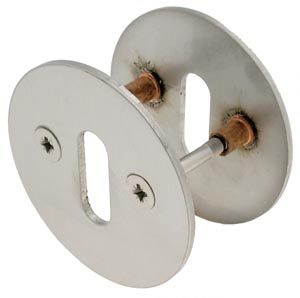 Schlüsselplatte 2 mm Edelstahl mit Holzschrauben