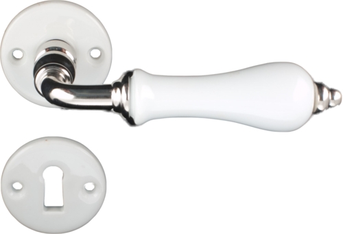 Porzellangriff Vernickelt glänzend