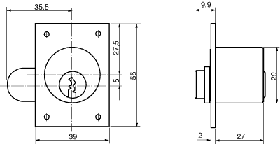 MØBLERLÅS TH1608 I SYSTEM