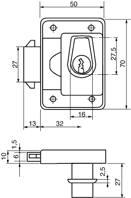 MØBLERLÅS TH1632 I SYSTEM
