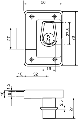 MØBLERLÅS TS1614 I SYSTEM