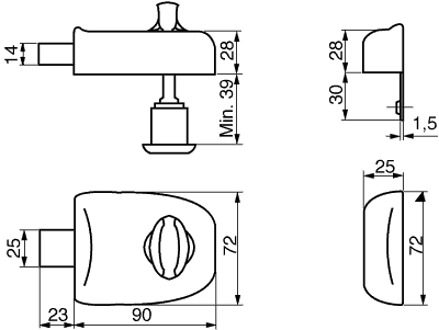 RD1628 Garasjeportkasse lås