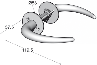 DØRHÅNDTAK KOPPE MED ROSER 0319