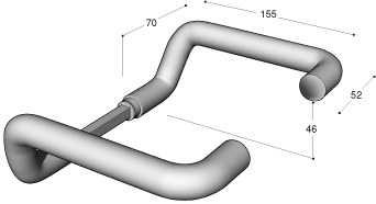 DØRHÅNDTAK 155 MM "SYKEHUS - 19 MM UTEN ROSER 0919