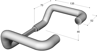 DØRHÅNDTAK 135 MM "HOSPITAL" - 19 MM UTEN ROSER 0919