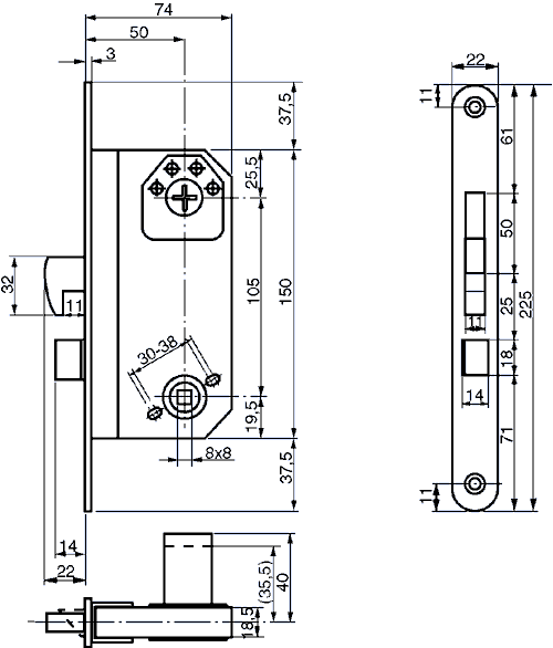 MODULLÅS RUKO ASSA 7787