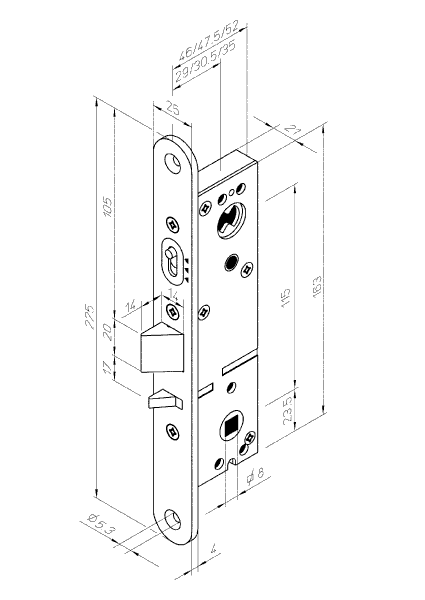 SMALPROFILLÅS ABLOY LC305