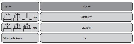 Padlock 83/60 Class 3 Padlock Fits OVAL cylinder