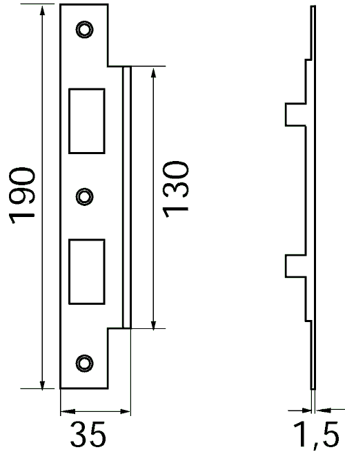 Endplatte für 245er Schlosskasten