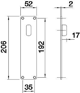 Langt skilt med vrihåndtak