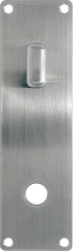 Langt skilt med vrihåndtak og hull for dørhåndtak