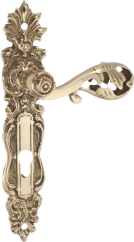 Door handle LC472 with Long sign in Brass, Antique or black Drop cylinder