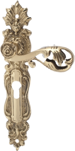 Door handle LC472 with Long sign in Brass, Antique or black Drop cylinder