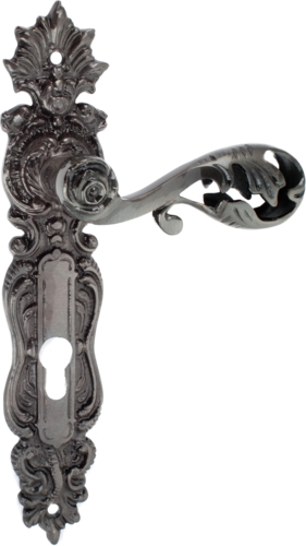 Door handle LC472 with Long sign in Brass, Antique or black Drop cylinder