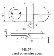 Kamdeler for møbellåser. 205, 1607, 5207, 5208, 1608 et al