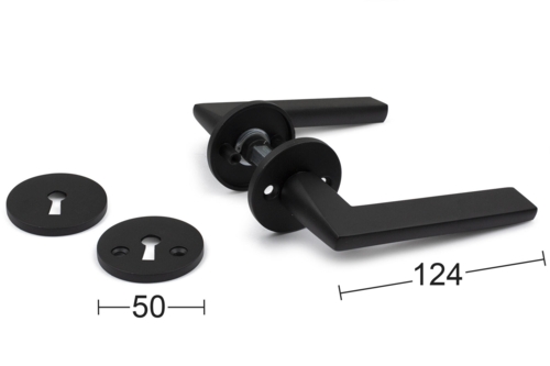 TÜRGRIFF DENVER SCHWARZ MIT SCHLÜSSELSCHILDER für Innentüren