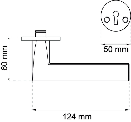 TÜRGRIFF DENVER SCHWARZ MIT SCHLÜSSELSCHILDER für Innentüren