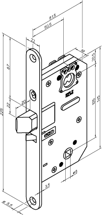 LC204 Lås LC204 med endeplate LP712, dorn størrelse 50 mm