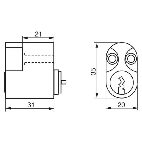 RB2603 Enkel oval rokokosylinder