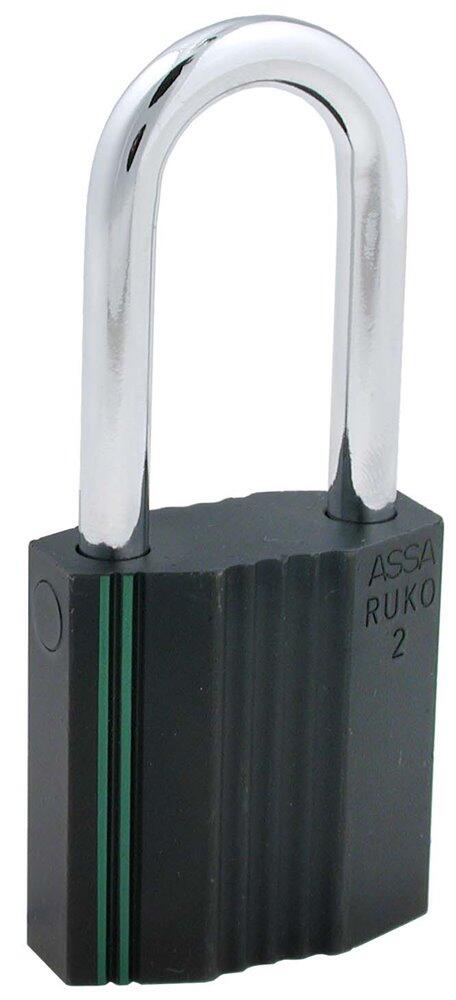 RB2643 Hänglås typ 2 svart krom, fäste höjd 52 mm härdat stål Ø8 mm, klass 2