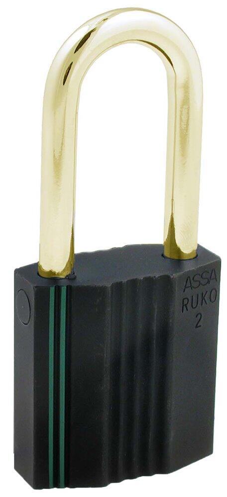 RB2644 Hänglås typ 2 svart krom, fäste höjd 52 mm mässing Ø8 mm, klass 2