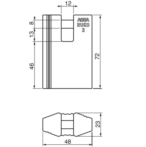 RB2649 Hänglås Typ 2 svart krom, bulthärdat stål Ø8 mm, klass 2