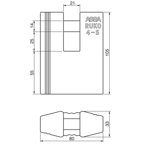 RB5649 Hänglås Typ 5 svart krom, normal. diff., bulthärdat stål Ø14 mm, klass 5