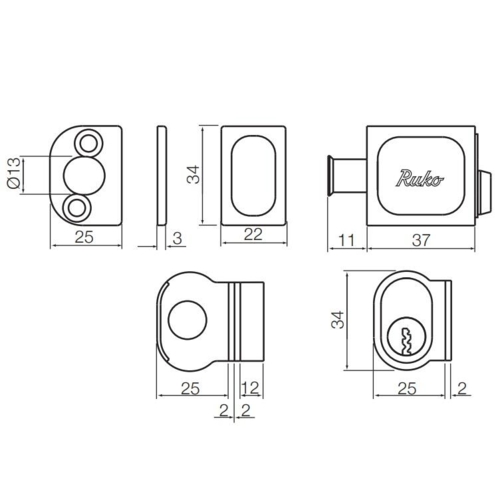 RB1680 Fensterschloss in weiß, normal. Recherche, inkl. Zubehör