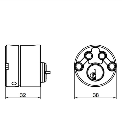 RG3611 Slagfast säkerhetscylinder, trumma i rostfritt utseende