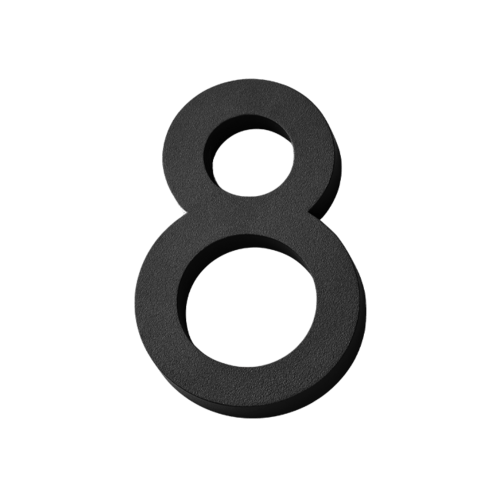 Habo selection house number modern black 80mm
