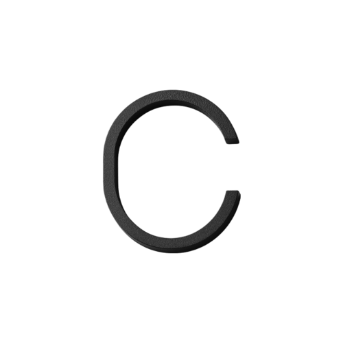 habo selection house number contemporary black 80mm