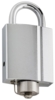 RB3408-25 Hänglås blankt krom, båghärdat stål Ø8 mm, båghöjd 25 mm