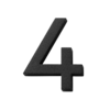 Habo selection house number modern black 80mm