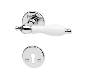 DOOR HANDLE INDV CHROME / WHITE WOOD