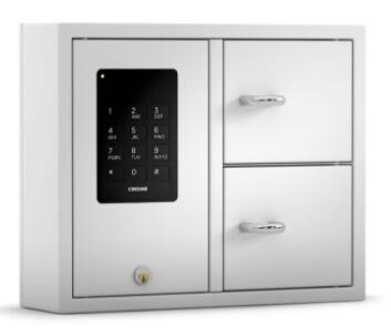 9002B Basic -nøgleskabet med 2 låger og 16 nøglekroge (8 nøglekroge i hver dør).