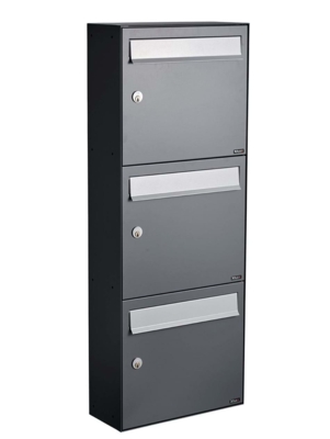 Allux HC4 - uden lås     3 modul Antracit m. grå klap