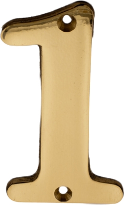 House number Model 565 Polished Brass lacquered 78 mm