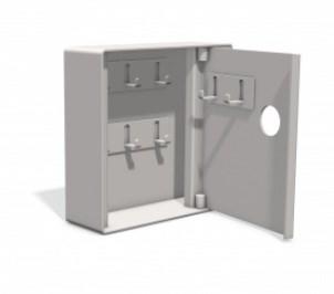 Profsafe nøgleskab m. 8 nøglekroge t/oval cyl.