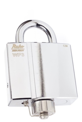 RB3410-25 Hänglås blank krom, båghärdat stål Ø10 mm, båghöjd 25 mm