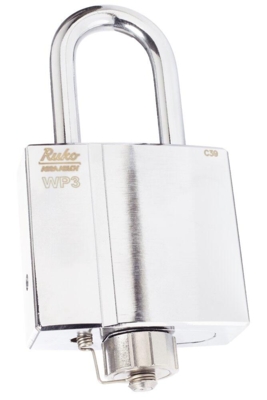 RB3410-50 Hänglås blank krom, båghärdat stål Ø10 mm, båghöjd 50 mm