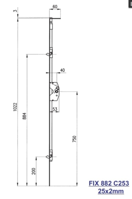 Fix 882 Ned underdel til halvdørspaskvil